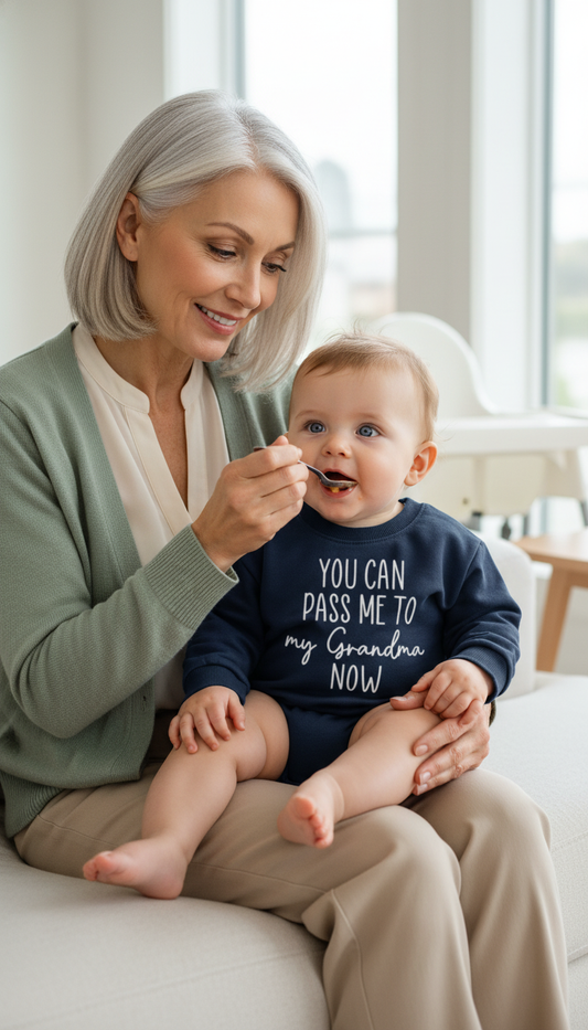 You Can Pass Me To My Grandma Now Baby Romper Funny Newborn Gift for New Grandma Pregnancy Reveal Baby Shower Outfit