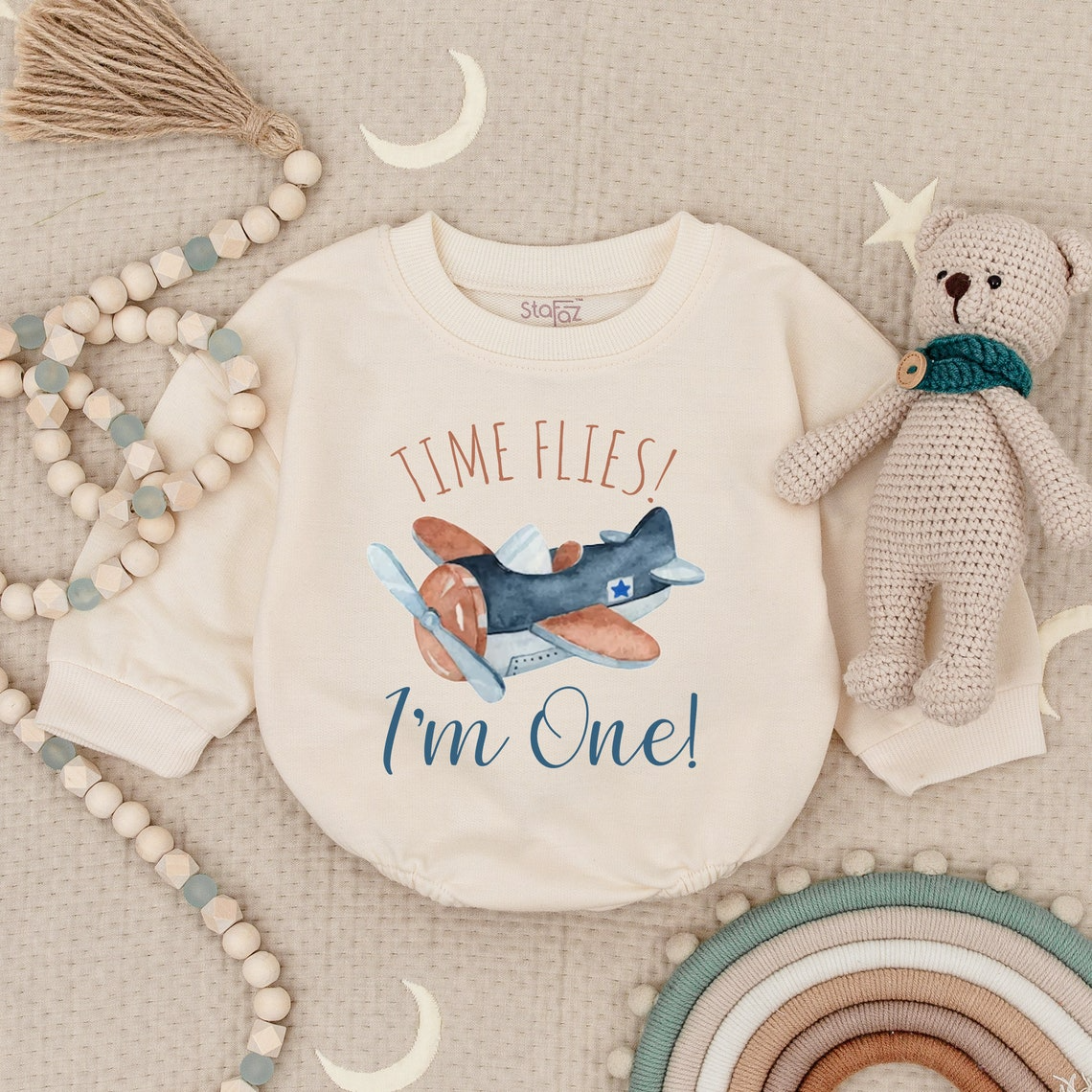 1st Birthday Airplane Romper - Personalized Birthday Outfit for Newborns