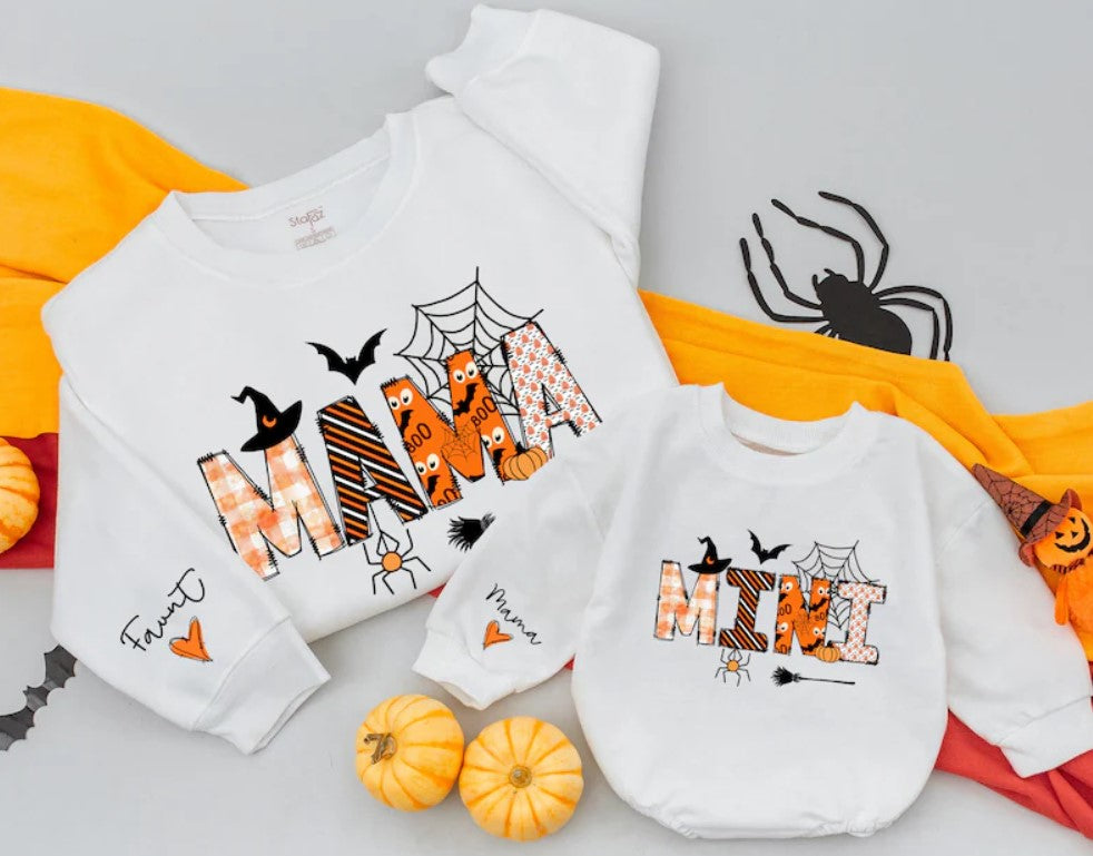 Unique Family Halloween Outfits - Mama & Mini Matching Sweatshirts