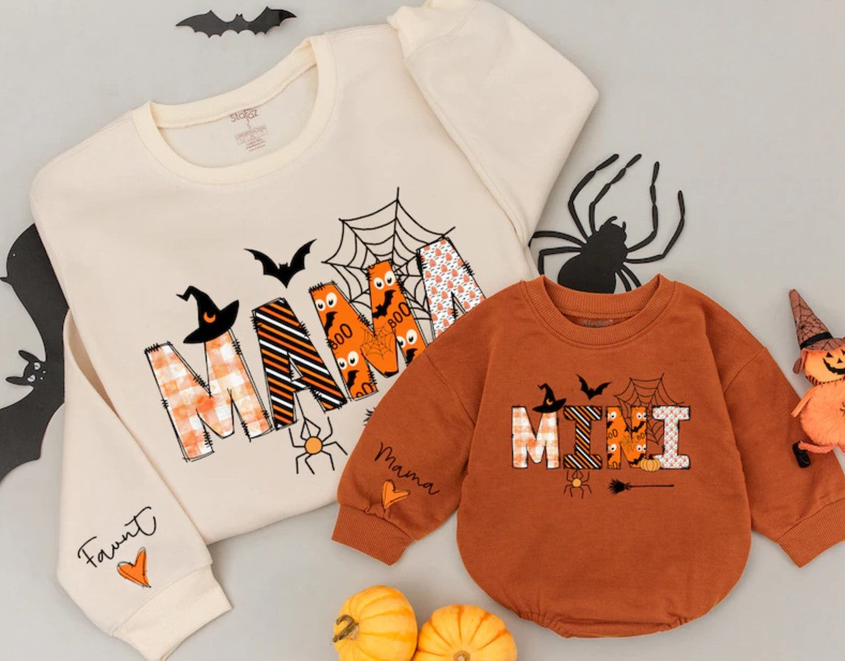 Unique Family Halloween Outfits - Mama & Mini Matching Sweatshirts