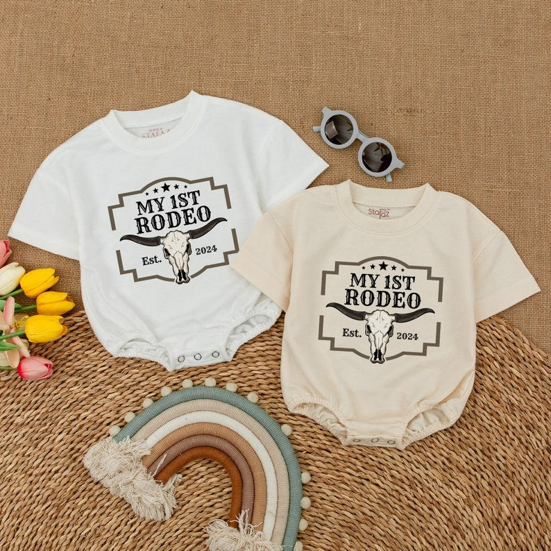 Baby Boy's 1st Rodeo Birthday Romper, Western Outfit and Cowboy Style