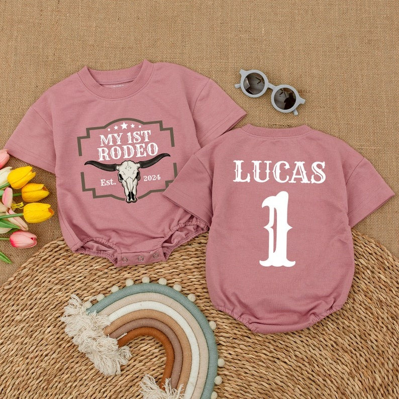 Baby Boy's 1st Rodeo Birthday Romper, Western Outfit and Cowboy Style