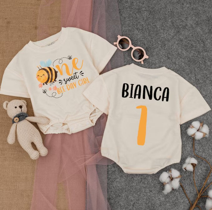 Adorable First Bee-Day Baby Romper: Perfect 1st Birthday Baby Shower Gift