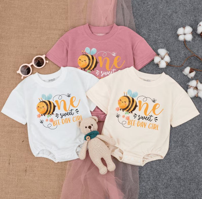 Adorable First Bee-Day Baby Romper: Perfect 1st Birthday Baby Shower Gift