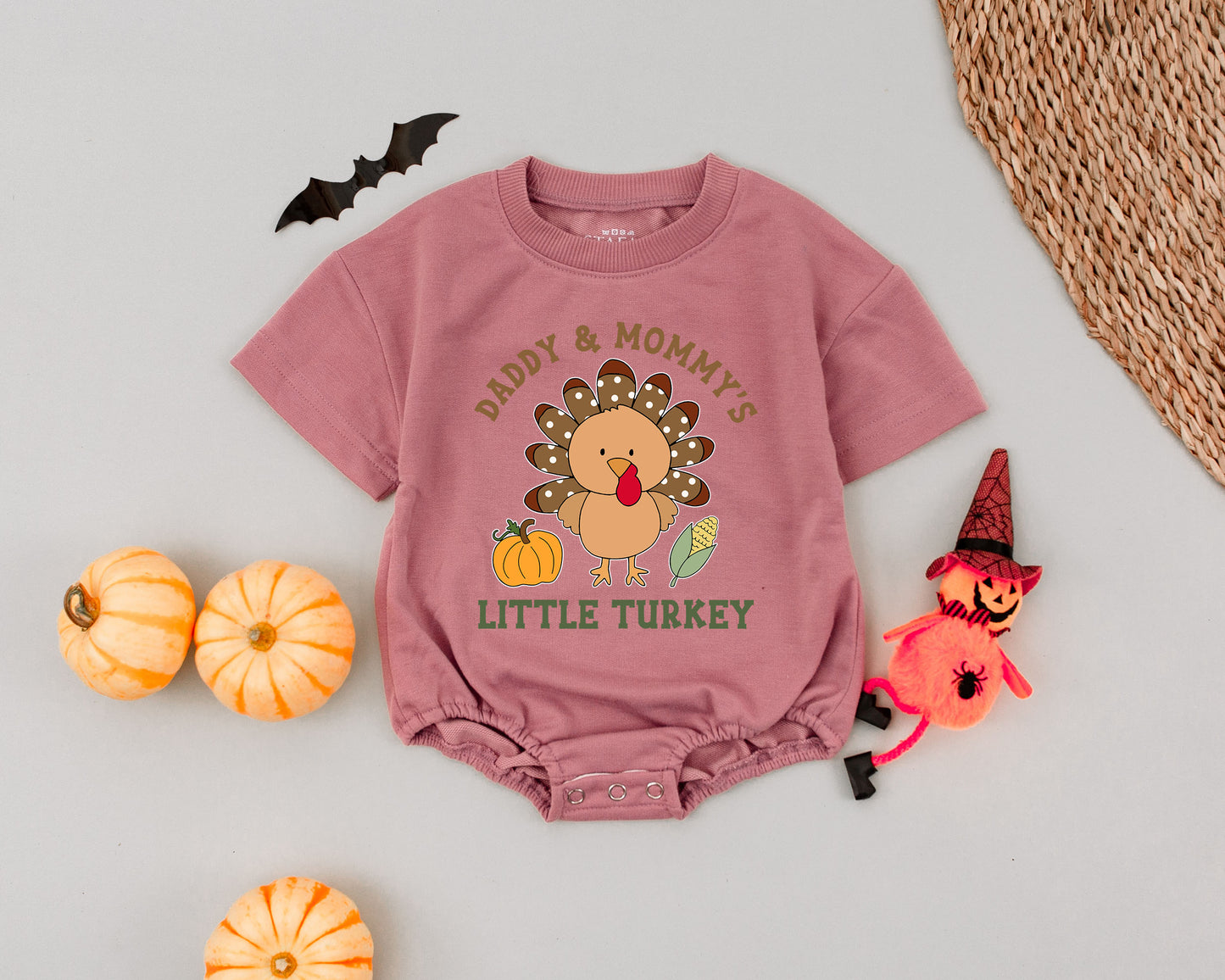 Little Turkey Baby Romper - First Thanksgiving, Baby Shower Gift