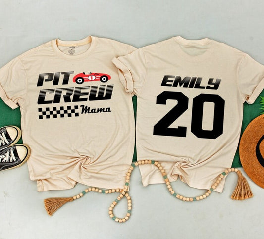 Pit Crew Family Match, Fast One Race Car Themed Birthday T-Shirts
