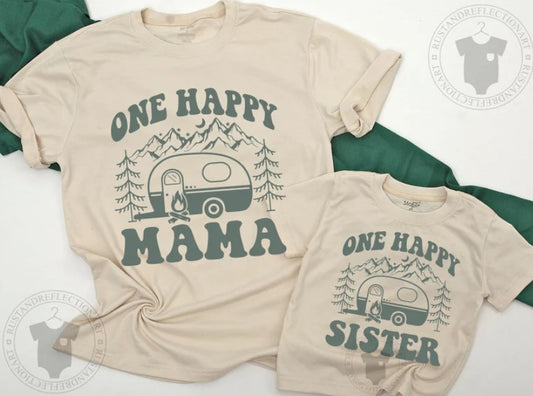 Celebrate the First Birthday with Happy Camper Matching Family Tees