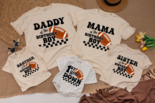 Celebrate 1st Birthday with Football Family Matching Shirts & Outfit