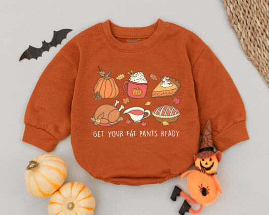 First Thanksgiving Designer Kids Romper-Funny Turkey Day Sweatshirt