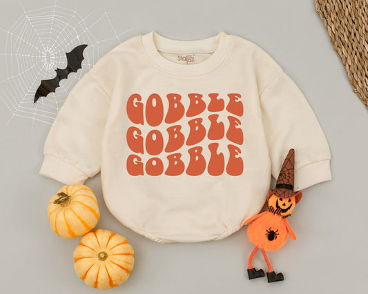 1st Thanksgiving Baby Romper: Little Turkey, Funny Fall Baby Outfit