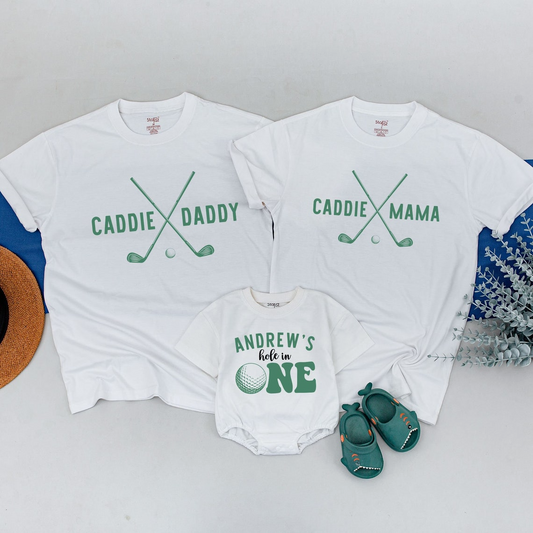 Boy's 1st Golf-Themed Birthday Party Shirt, Perfect for Matching Family