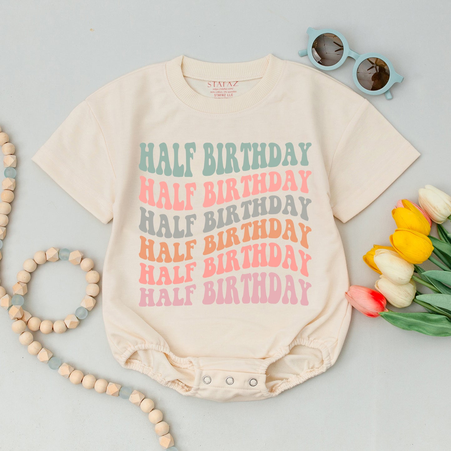 Adorable Half Birthday One-Piece Outfit for Baby Girls and Boys 6-12 Months