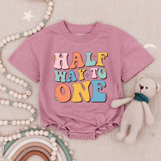 Celebrate Half Birthday with our One-Piece Girl Romper - Perfect Gift!