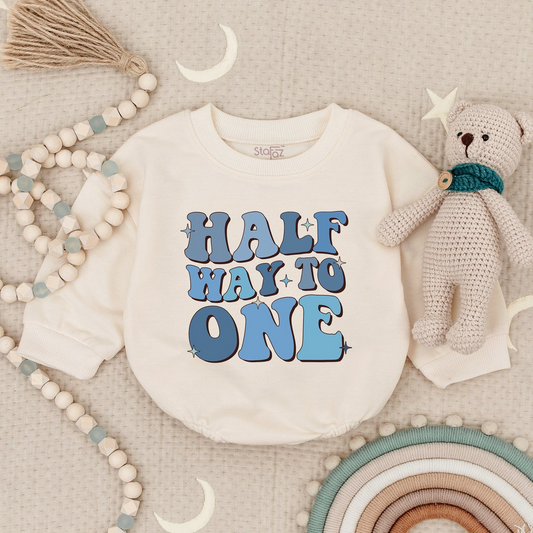 Celebrate Your Boy's Half Birthday with Our Unique Personalized Romper!
