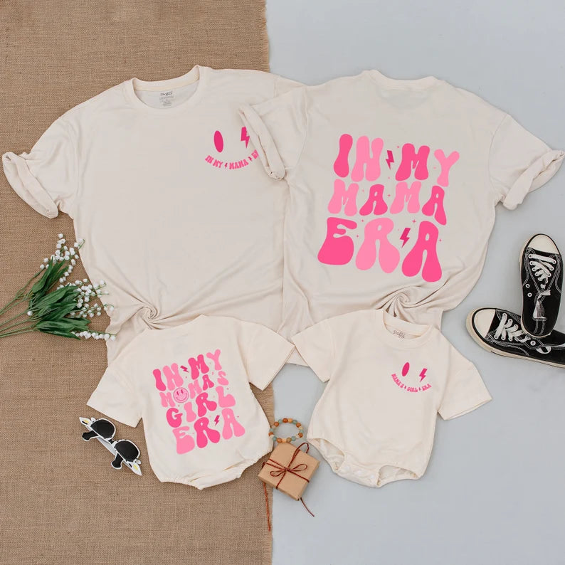 Mother-Daughter Matching Outfits: In My Mama Era Shirts & Baby Rompers