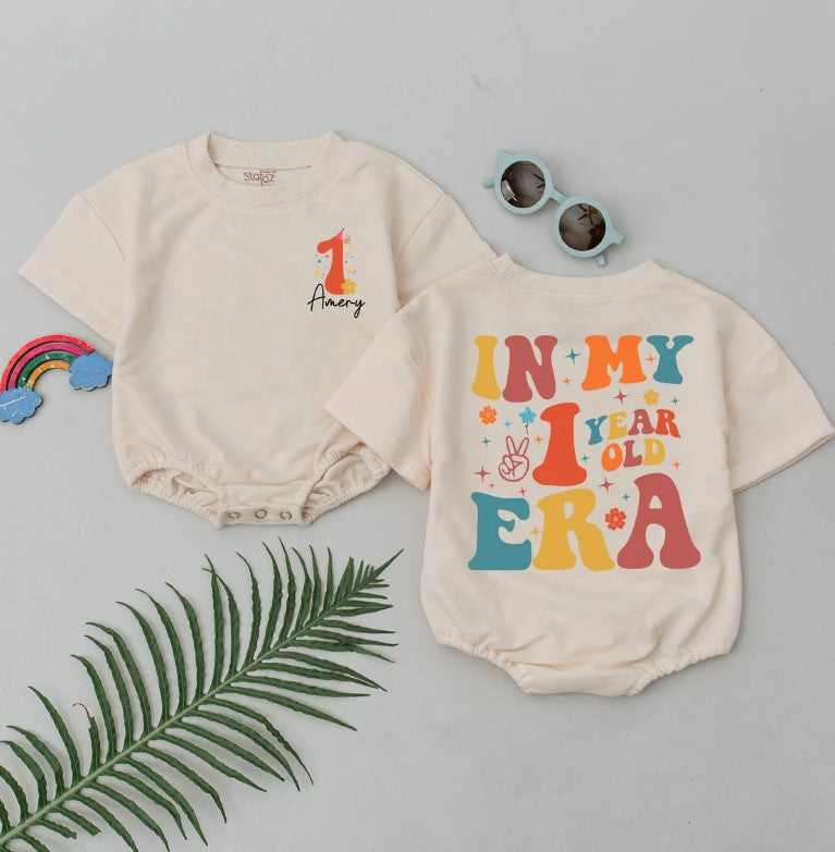 First Birthday Custom Romper: Personalized Outfit for Baby Girl (1-yr-old)