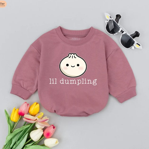 Cute Vegan Dumpling Bodysuit: Perfect for Baby Showers and Announcements