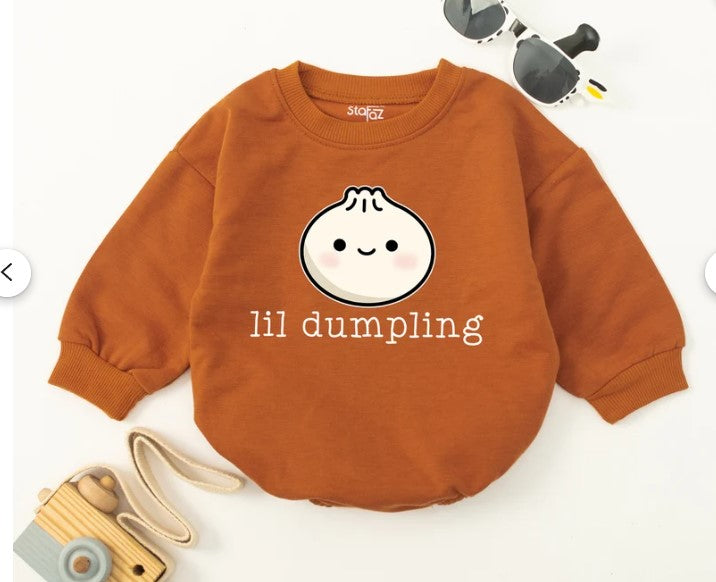 Cute Vegan Dumpling Bodysuit: Perfect for Baby Showers and Announcements