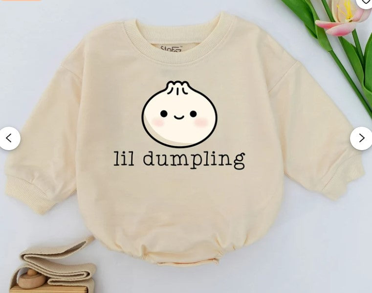 Cute Vegan Dumpling Bodysuit: Perfect for Baby Showers and Announcements