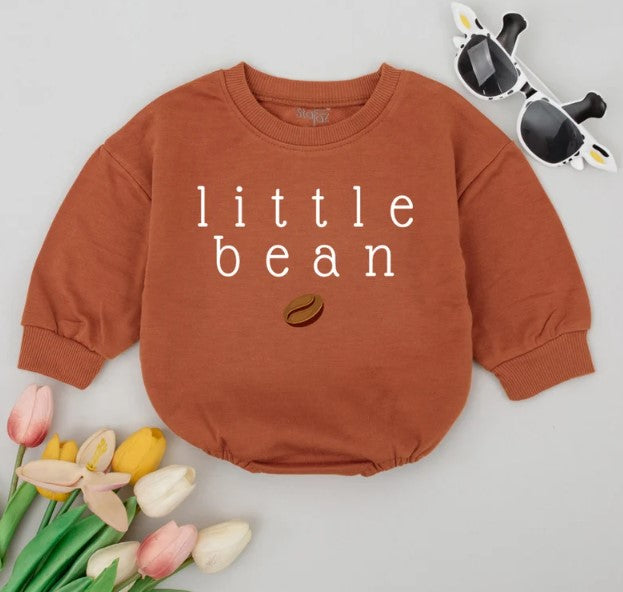 Minimalist Little Bean Coffee Baby Romper: Unisex, Gender Neutral Outfit
