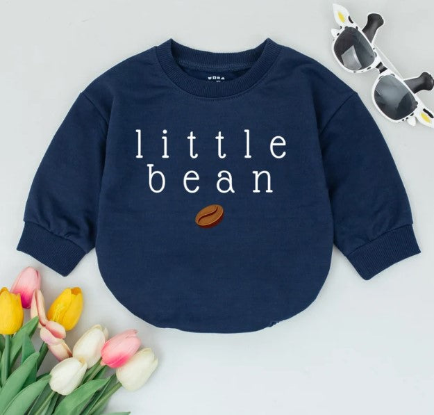 Minimalist Little Bean Coffee Baby Romper: Unisex, Gender Neutral Outfit