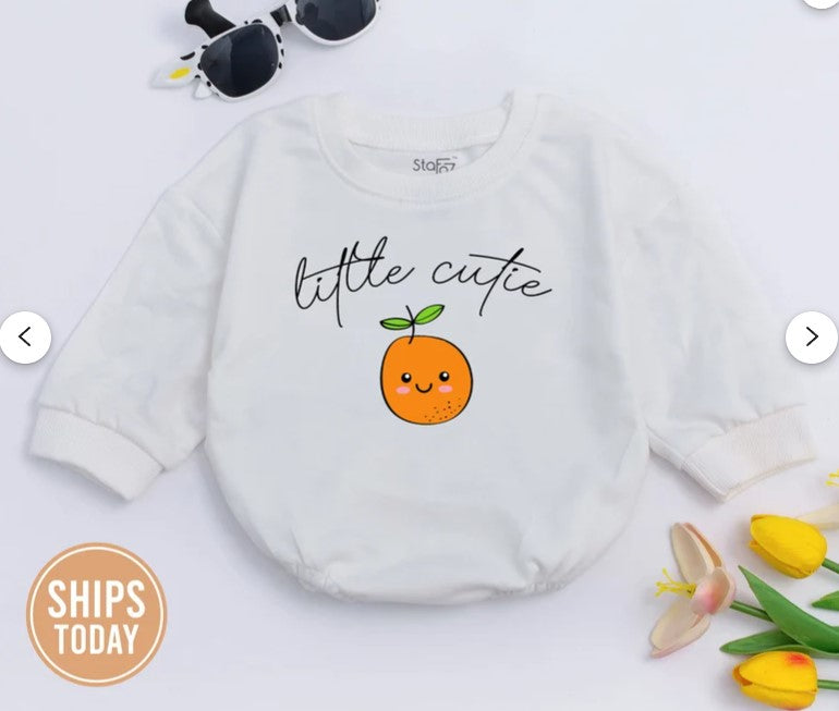 Cute Little Cutie Baby Rompers – Adorable Orange Outfits & Gifts for Newborns