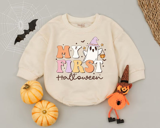 Halloween Unisex Romper - First Baby Costume and Pumpkin Fall Outfit