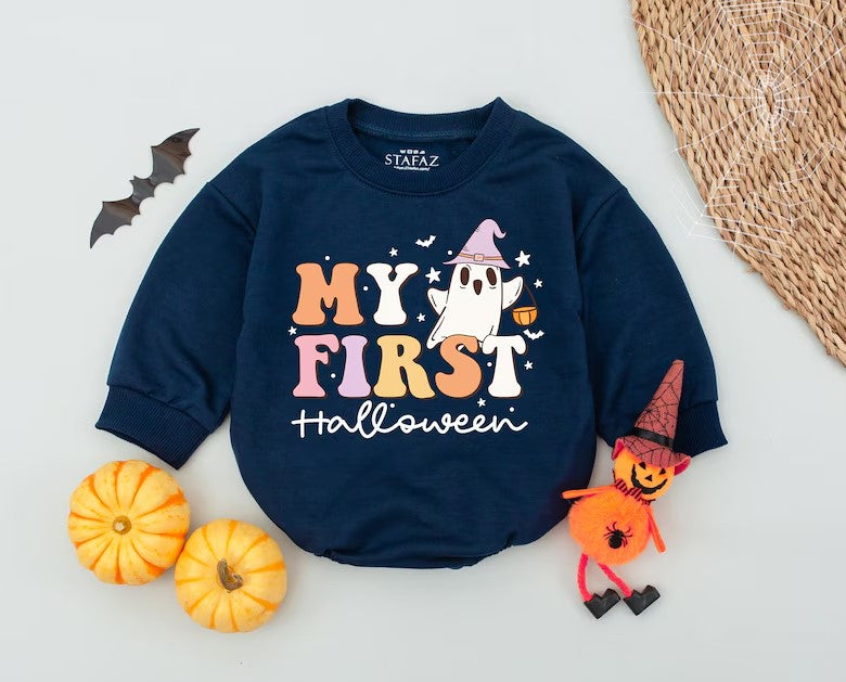 Halloween Unisex Romper - First Baby Costume and Pumpkin Fall Outfit