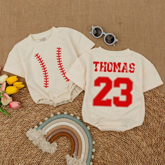Custom-Made Baseball Bodysuit: Unique Personalized Baby Shower & Game Day Gift