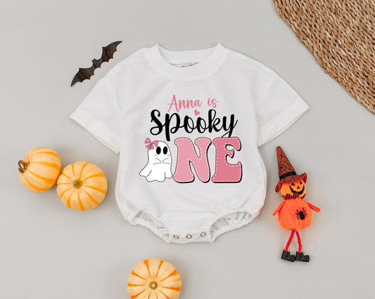 Spooky Dude 1st Halloween Romper, Vintage Boo Baby Outfit