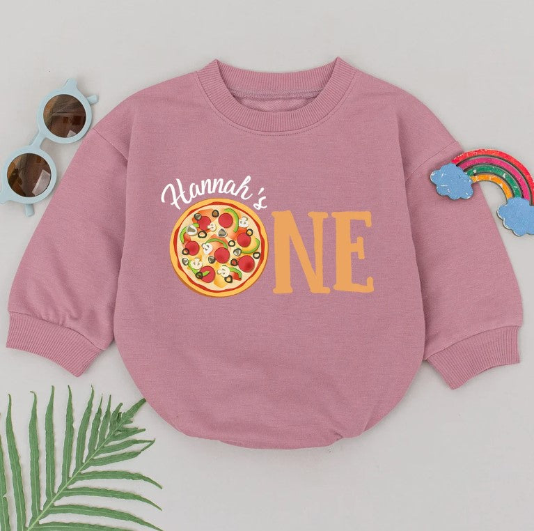 1st Birthday Girl's Pizza Party Bodysuit: Unique Baby Shower Gift Idea