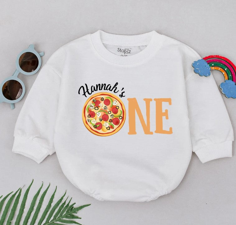 1st Birthday Girl's Pizza Party Bodysuit: Unique Baby Shower Gift Idea