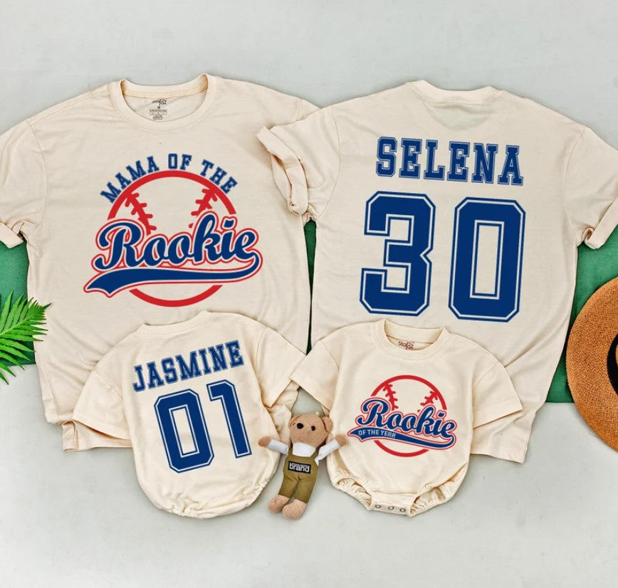 First Birthday Baseball Tee for Boys: Rookie of The Year & Family Shirts