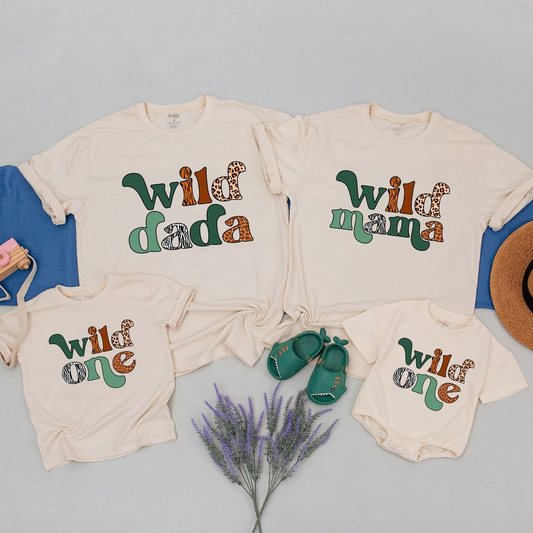 Wild One Birthday Outfit: Safari-themed Family Birthday Shirts, 1st Year