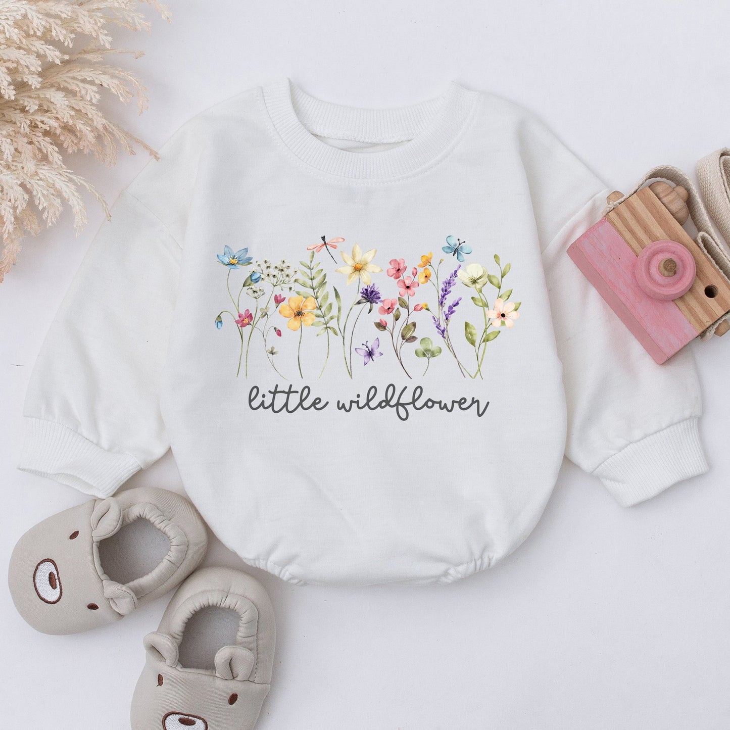 Adorable Wildflower Romper - Perfect for Baby Girl's First Birthday