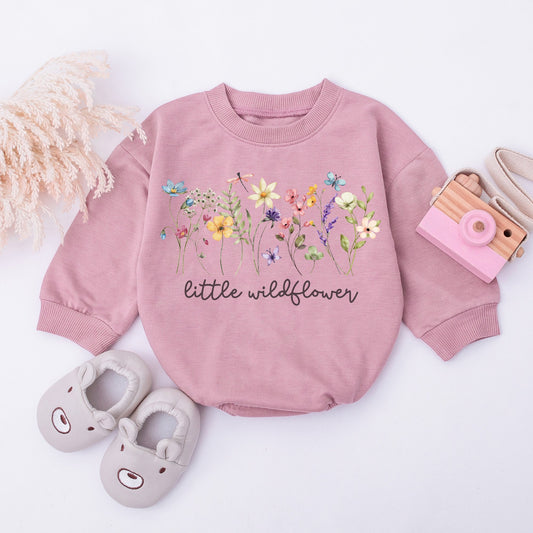 Adorable Wildflower Romper - Perfect for Baby Girl's First Birthday