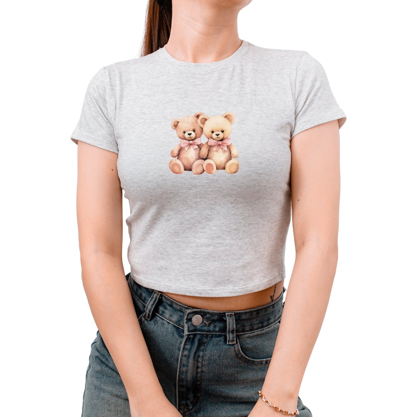 90s Teddy Bear Graphic Tee: Cute, Cool and Vintage Crop Top for Girls