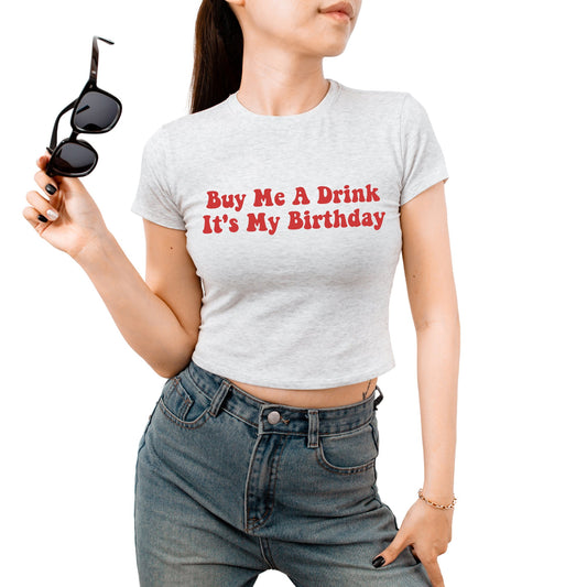 90s Aesthetic Vintage Crop Top Tee - Y2K Birthday Style for Teen Girls