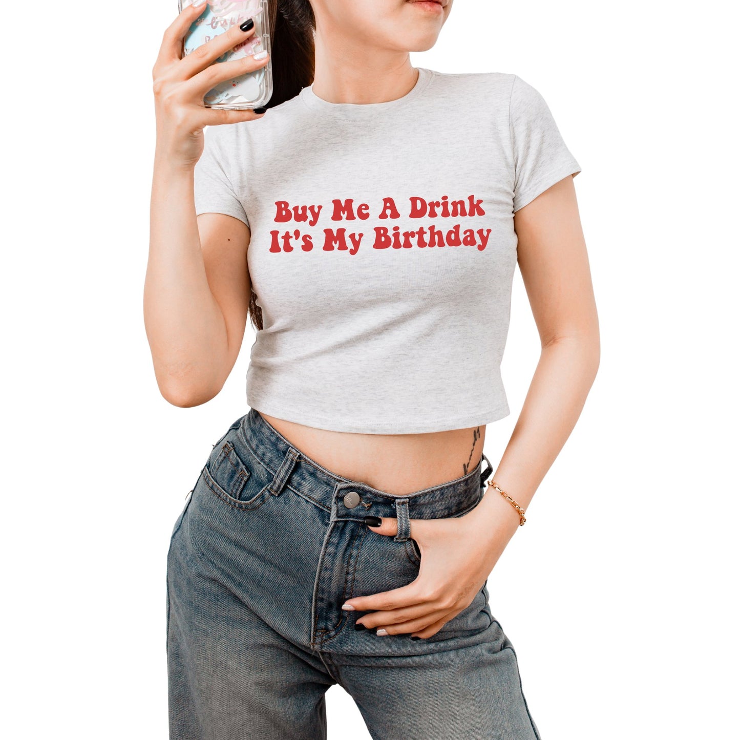 90s Aesthetic Vintage Crop Top Tee - Y2K Birthday Style for Teen Girls