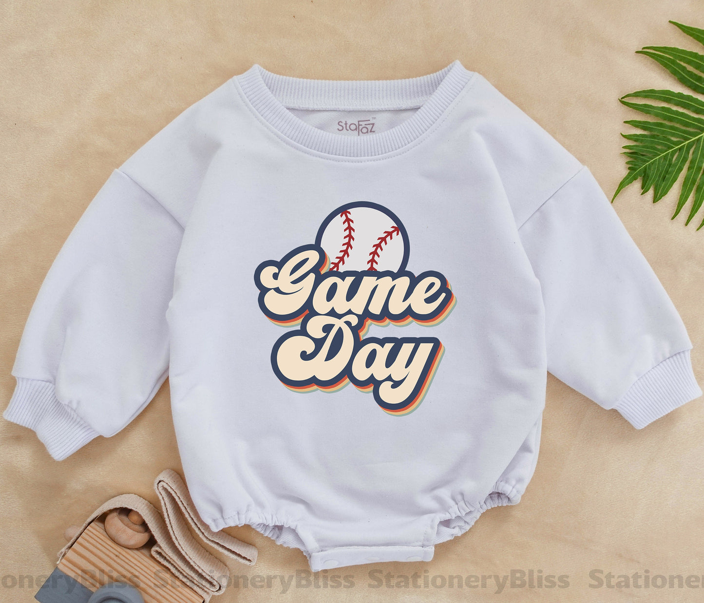Retro Baseball Game Day Bodysuit for Baby Girls Boys First Birthday One Piece Jumpsuit Comfortable Soft Infant Romper Outfit Gift