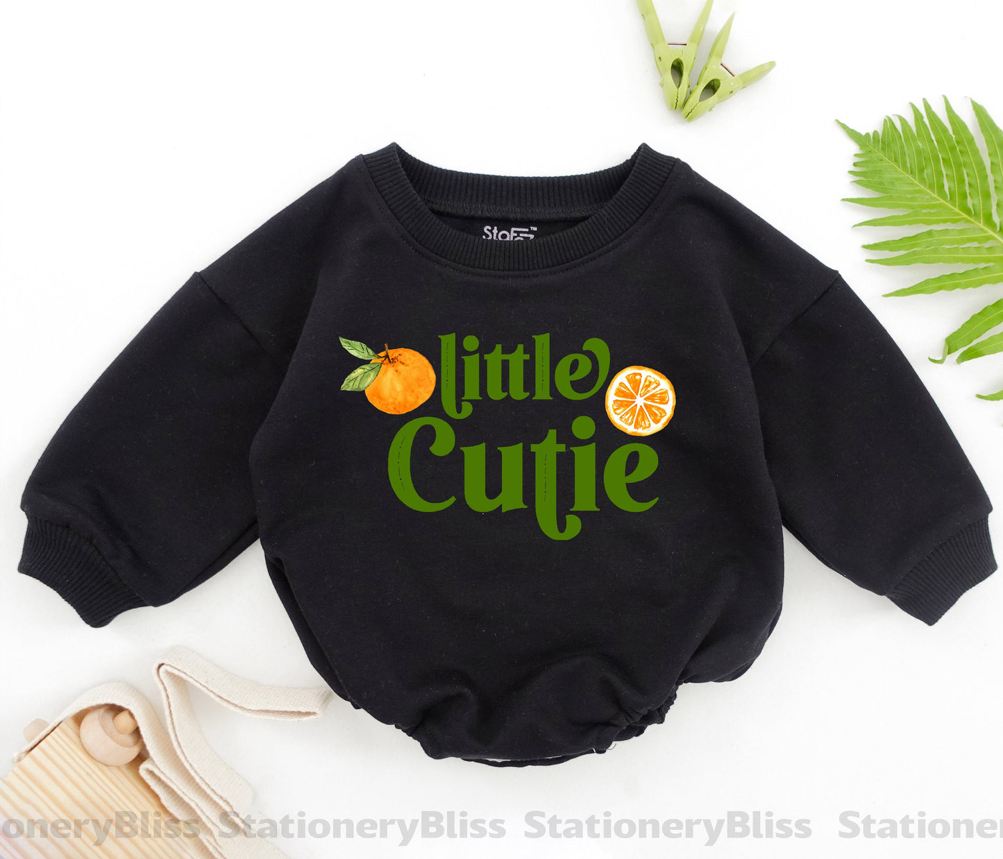 STAFAZ Little Cutie Baby Romper Orange Fruit One Piece Retro Natural Tee Newborn Bodysuit for First Birthday Girl Cute Baby Gift Casual Comfort