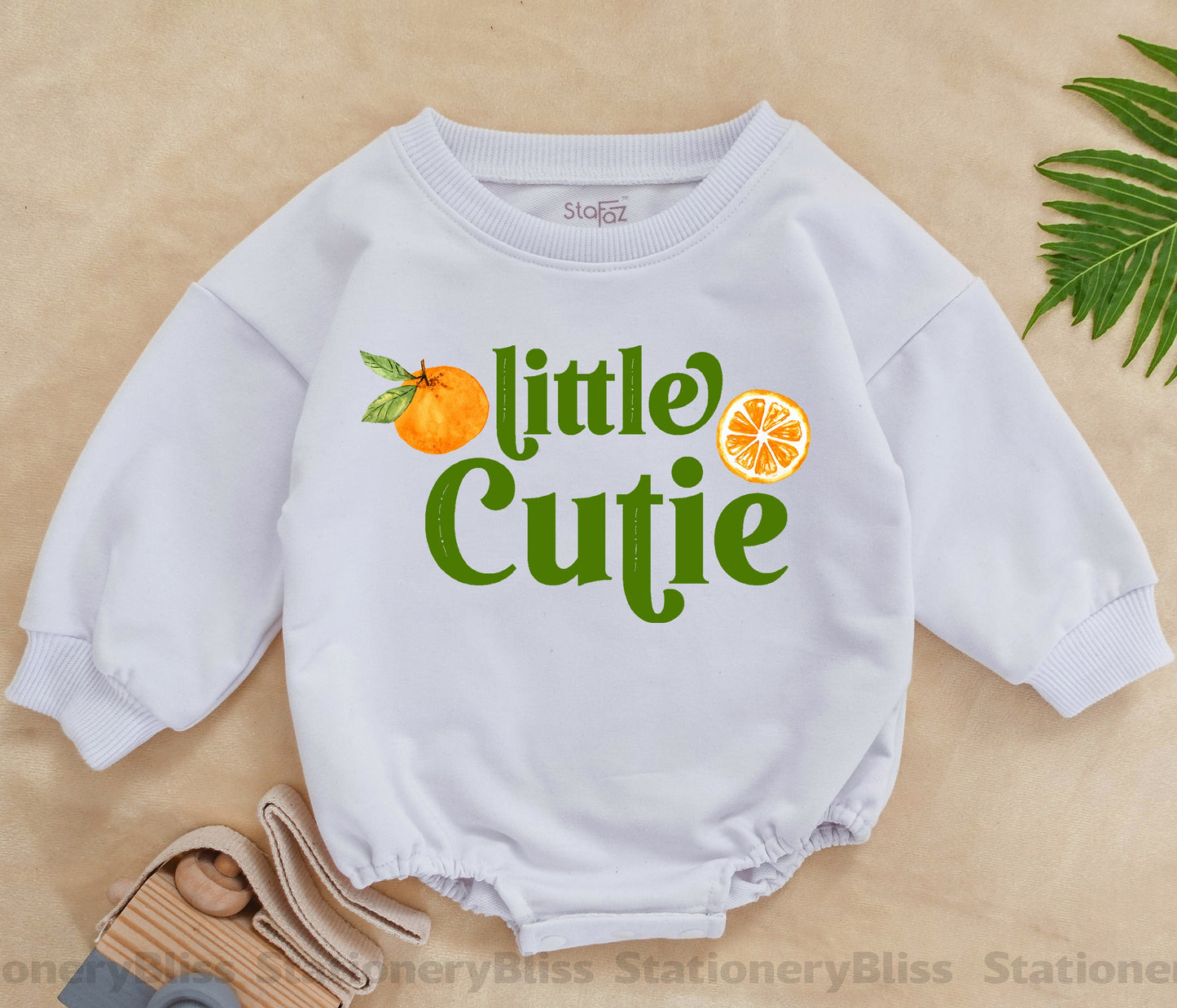 STAFAZ Little Cutie Baby Romper Orange Fruit One Piece Retro Natural Tee Newborn Bodysuit for First Birthday Girl Cute Baby Gift Casual Comfort