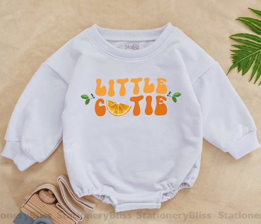 Little Cutie Baby Romper Fruit Orange Newborn Outfit First Birthday Girl Retro Design Cute Baby Clothes Gift