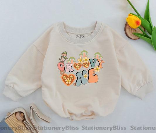 Groovy One Boho Romper for Babies – 1st Birthday & Gender Neutral