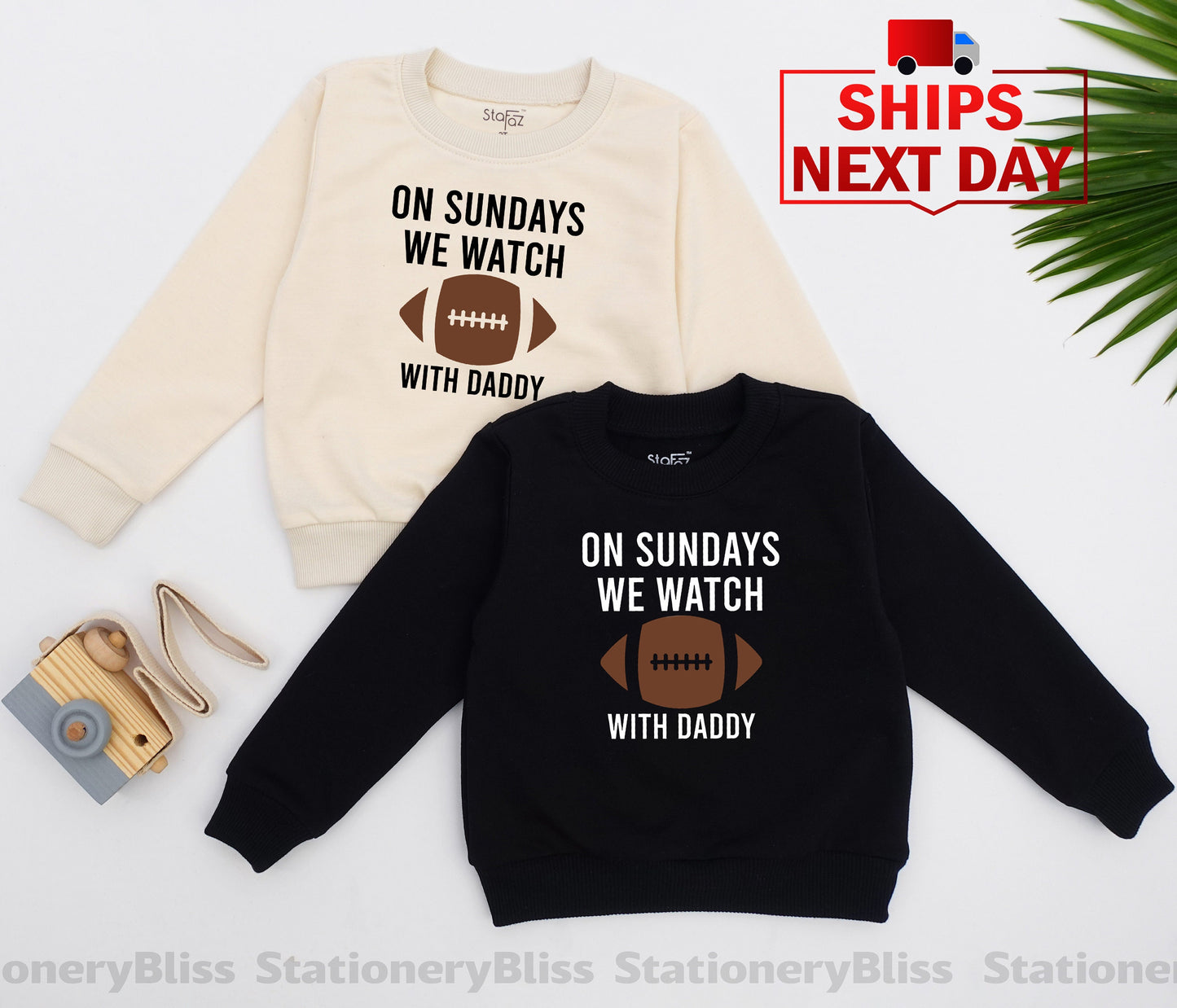 STAFAZ Sundays We Watch With Daddy Romper Fall Baby Clothes Daddy's Girl Football Outfit Cozy Baby Sweatshirt