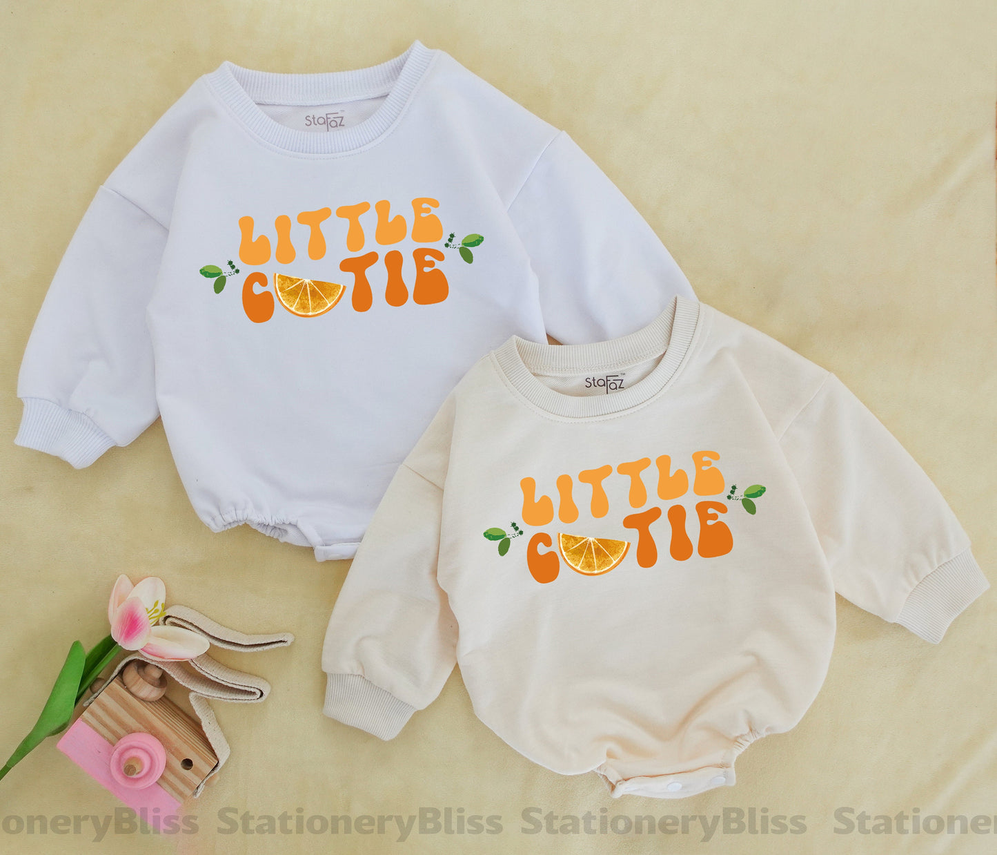 Little Cutie Baby Romper Fruit Orange Newborn Outfit First Birthday Girl Retro Design Cute Baby Clothes Gift