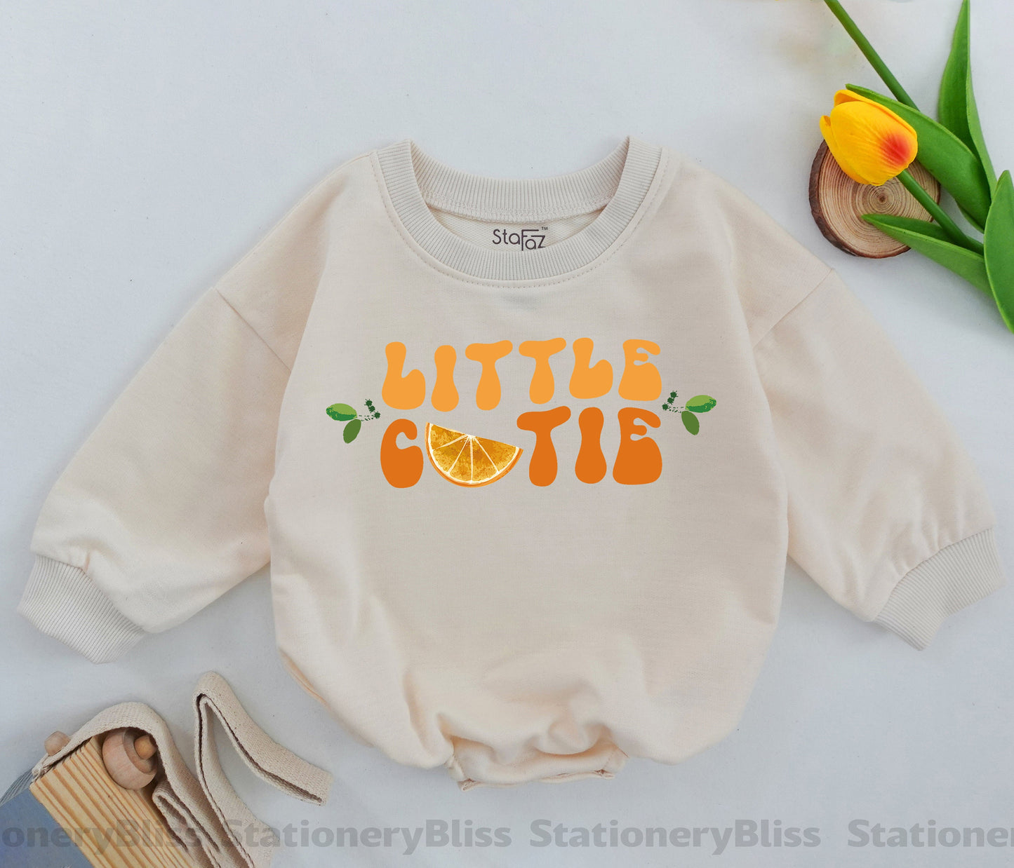 Little Cutie Baby Romper Fruit Orange Newborn Outfit First Birthday Girl Retro Design Cute Baby Clothes Gift