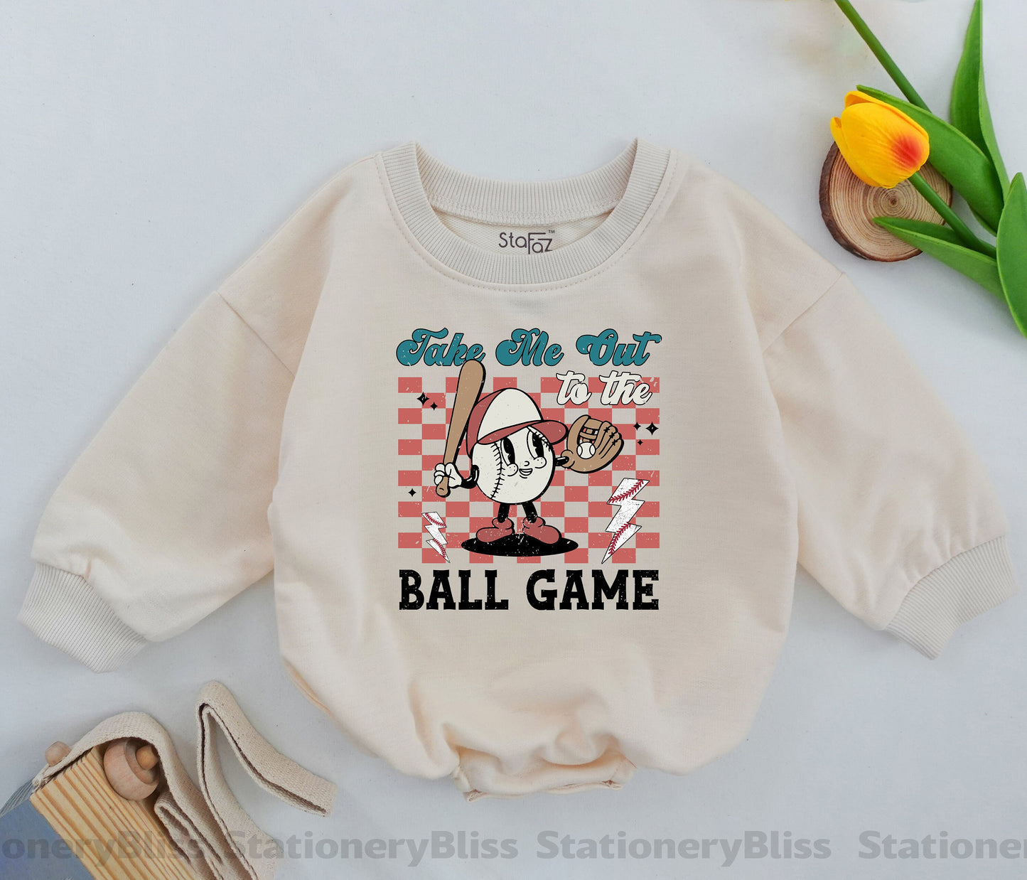 Retro Baseball Game Day Romper: Cute Baby Boys & Girls Outfit