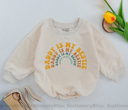 Retro Daddy's Bestie Romper - Perfect New Baby Gift for Father's Day