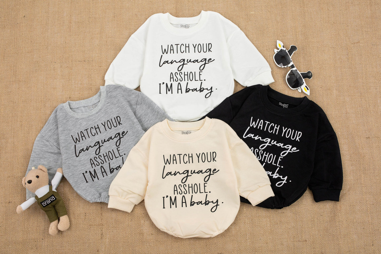 Funny Baby Romper - Baby Shower Gift, Cute Language Bodysuit